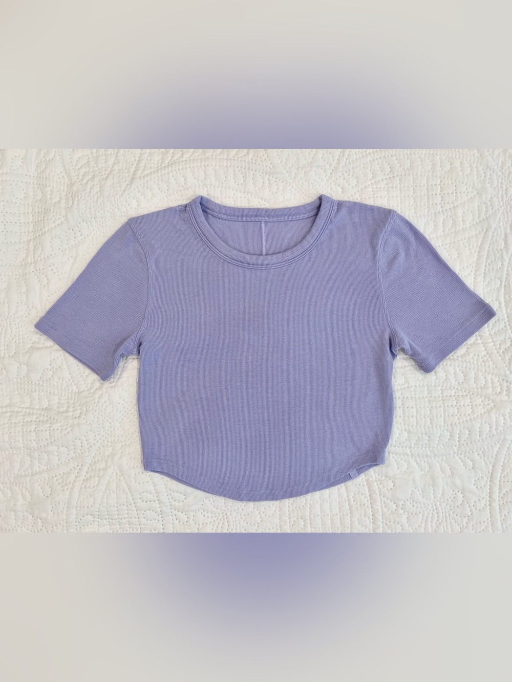 lululemon | Hold Tight Cropped T-Shirt, Lilac Smoke, Size 4